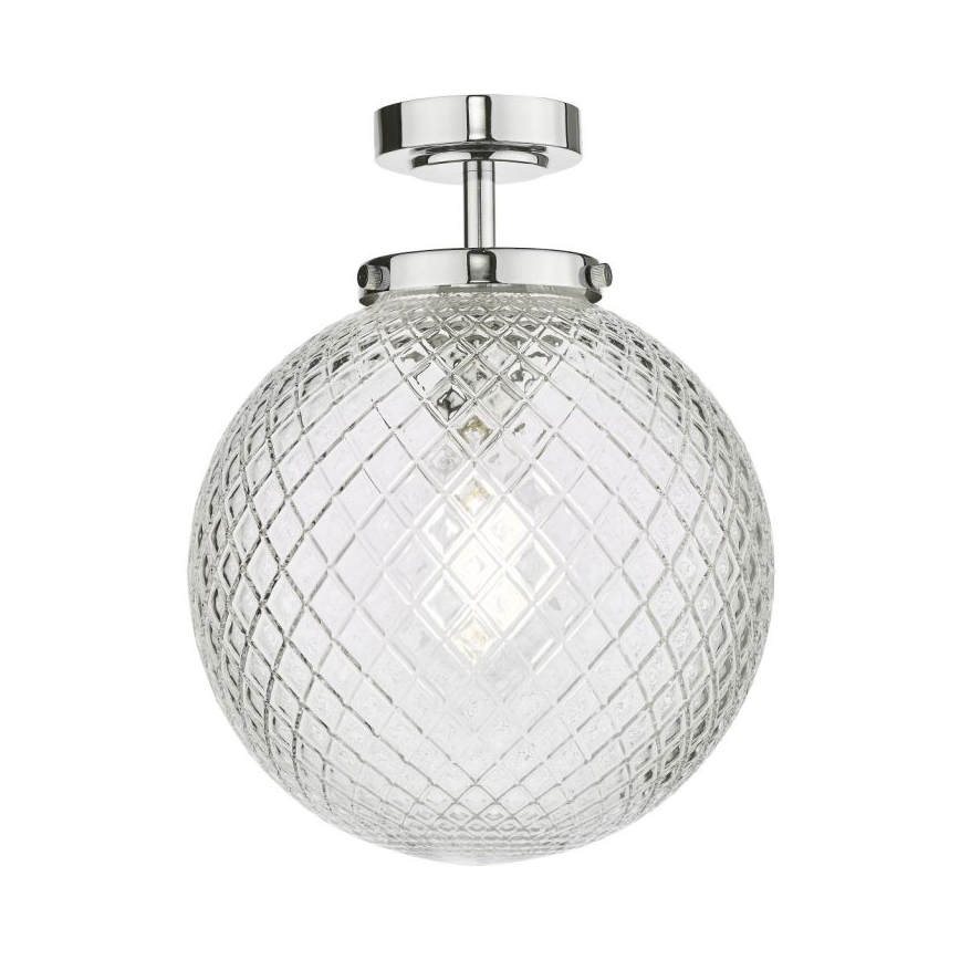 Där Lighting WAY0150 - Badrumstaklampa WAYNE 1xE27/40W/230V IP44 Ø 25 cm blank krom
