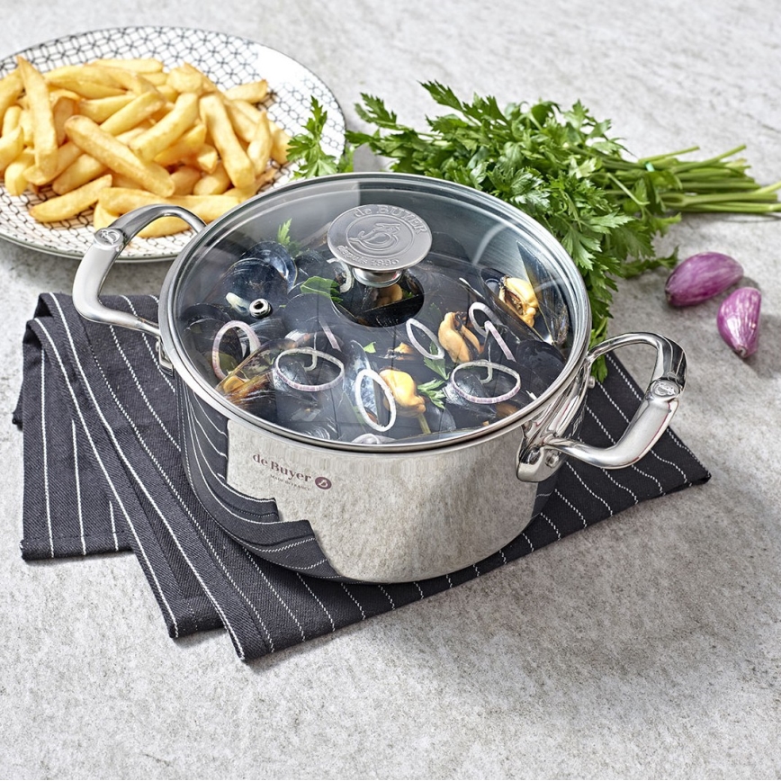 De Buyer 3427.24 - Gryta med lock MILADY 24 cm i rostfritt stål