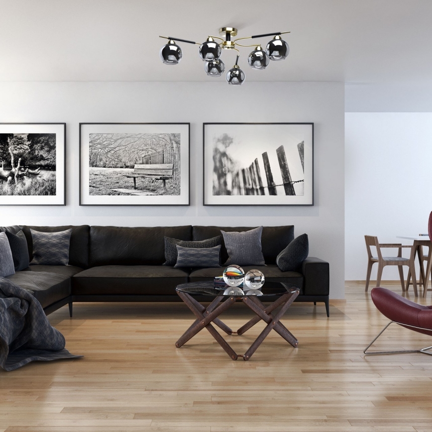 De Markt 605014606 - Fastsatt takkrona  HAMBURG 6xE27/40W/230V