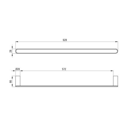 Deante ADR_0621 - Väggmonterad handdukshängare ROUND 62,8 cm polerad krom