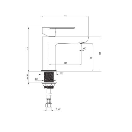 Deante BGA_020M - Tvättställsblandare ALPINIA polerat krom