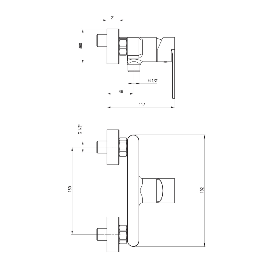 Deante BGA_040M - Duschblandare ALPINIA blank krom