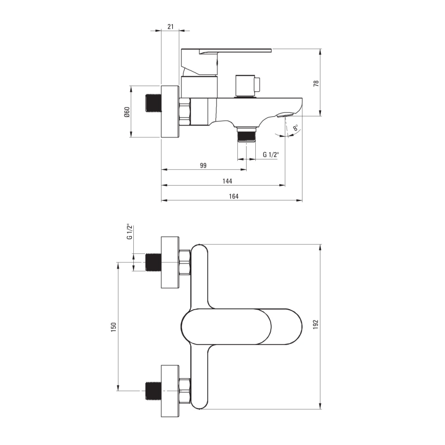 Deante BGA_N10M - Badkarsblandare ALPINIA, svart