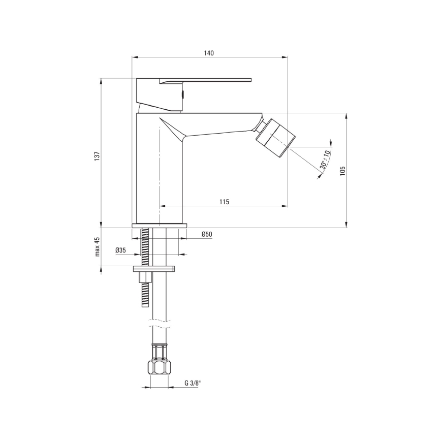 Deante BGA_N30M - ALPINIA bidetblandare, svart