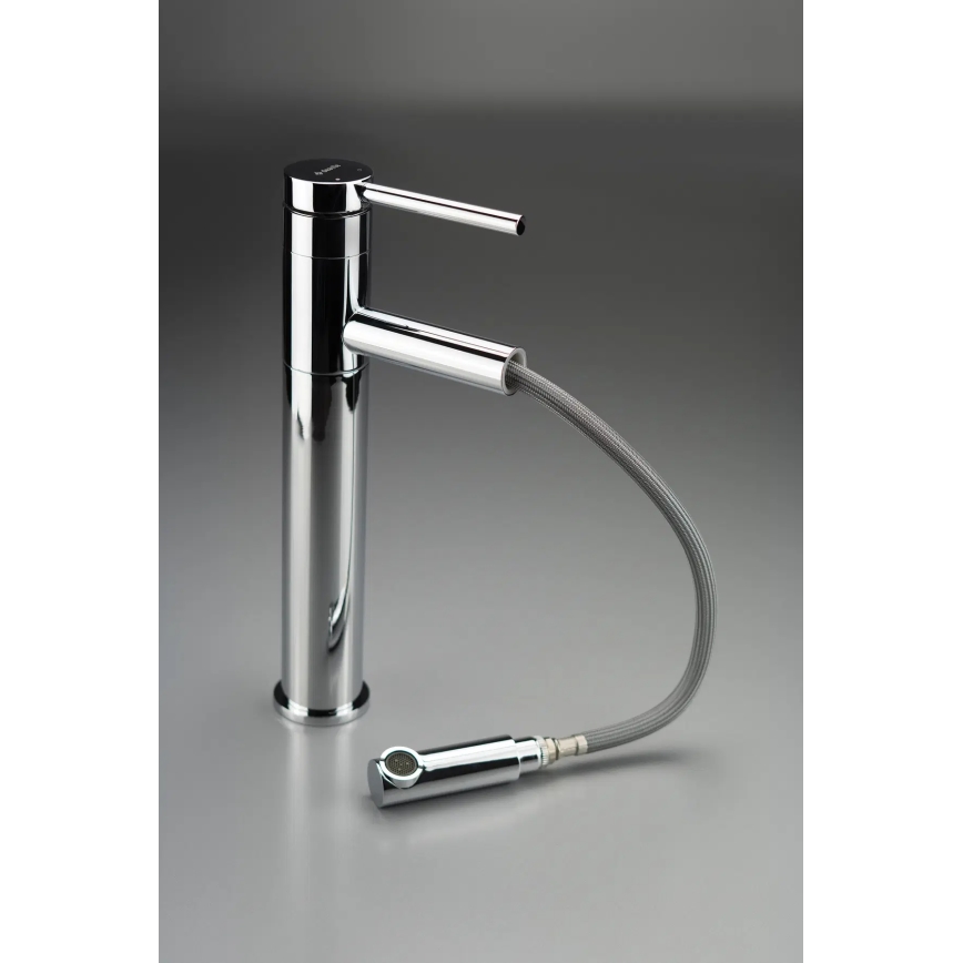 Deante BGE_022K - Tvättställsblandare ORA med utdragbar handdusch, 30,9 cm, blank krom