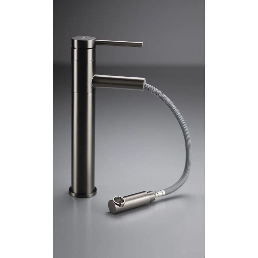 Deante BGE_D22K - Tvättställsblandare med utdragbar handdusch ORA 30,9 cm, titan