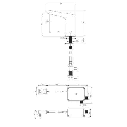 Deante BQH_028V - Beröringsfri tvättställsblandare HIACYNT 230/6V blank krom