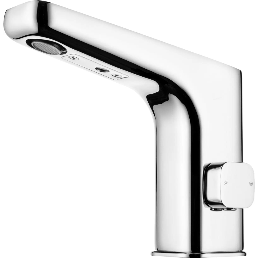 Deante BQH_029V - Beröringsfri tvättställsblandare med temperaturreglering HIACYNT 230/6V skinande krom