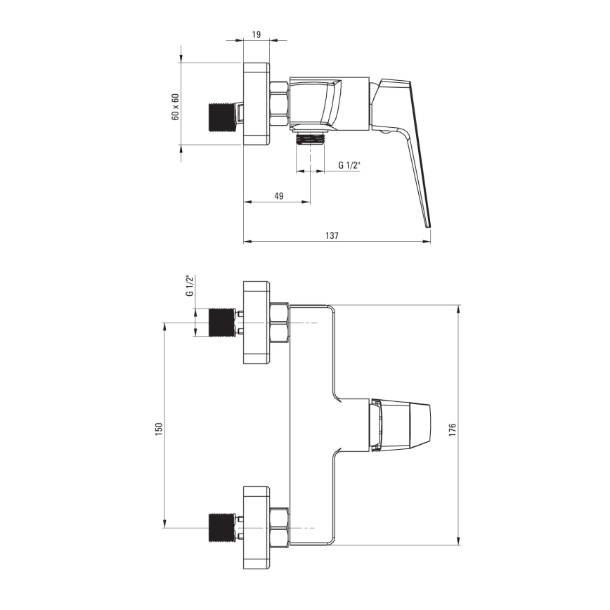 Deante BQL_040M - BLUR duschblandare, polerad krom
