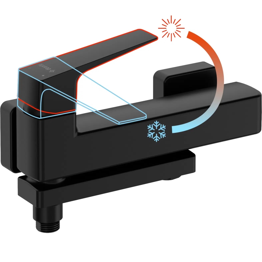 Deante BQL_N12M - Vikbar badkarsblandare BLUR svart