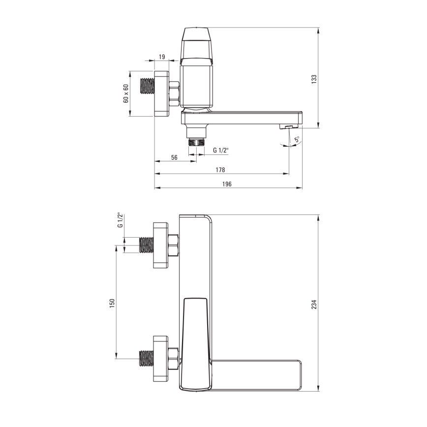 Deante BQL_N12M - Vikbar badkarsblandare BLUR svart
