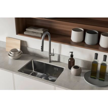 Deante BQO_D72M - Tvättställsblandare med utdragbar spruta OLFATO titan