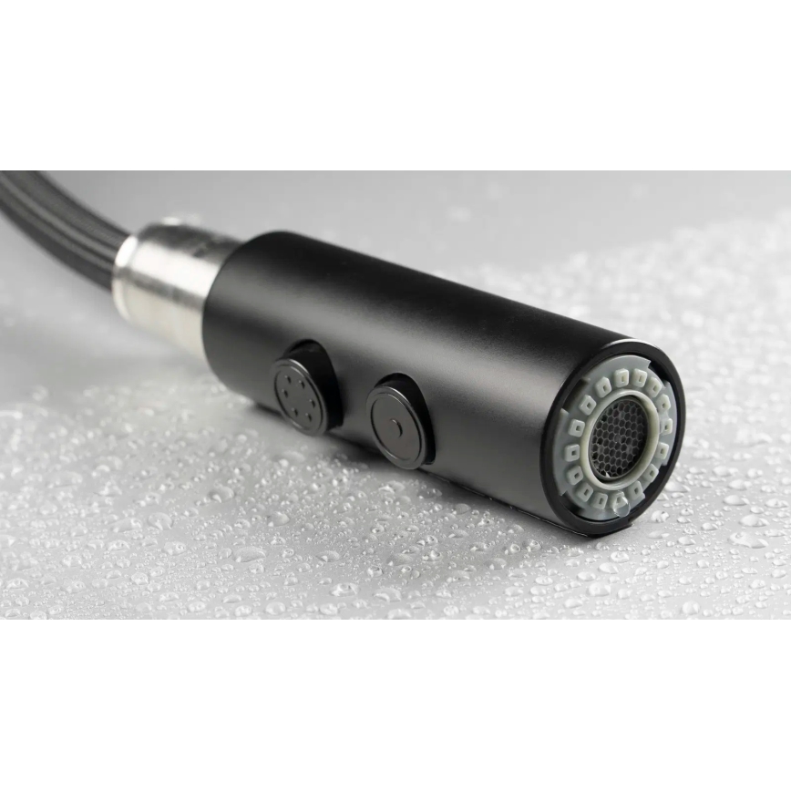 Deante BQO_N72M - Tvättställsblandare med utdragbar spruta OLFATO svart