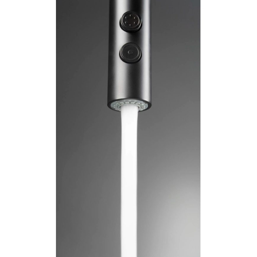 Deante BQO_N72M - Tvättställsblandare med utdragbar spruta OLFATO svart