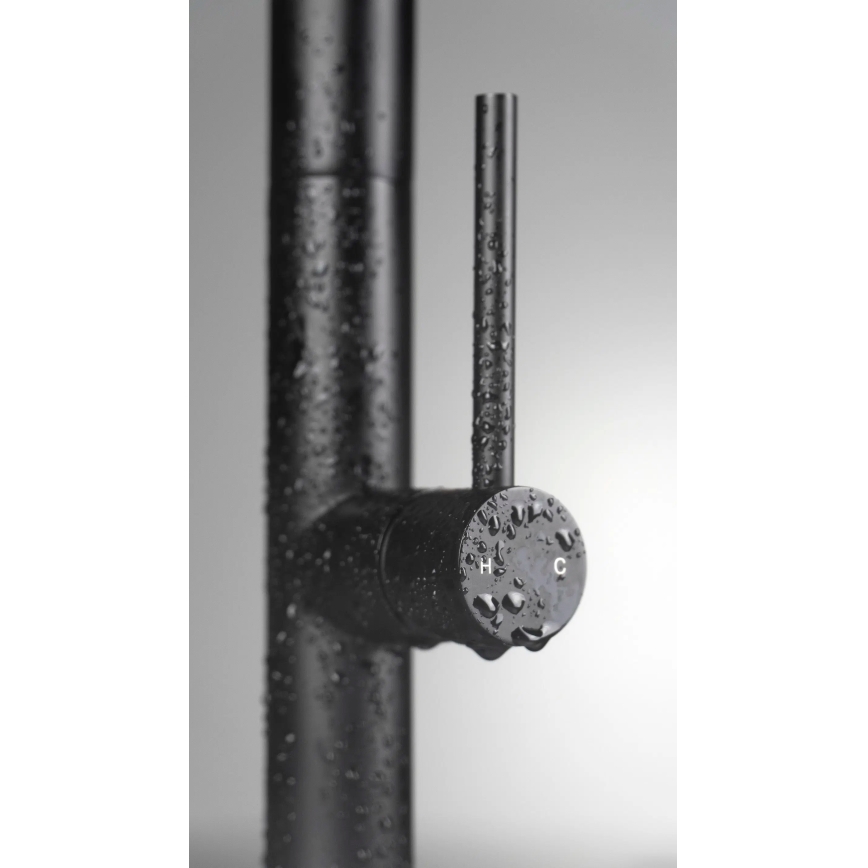 Deante BQO_N72M - Tvättställsblandare med utdragbar spruta OLFATO svart