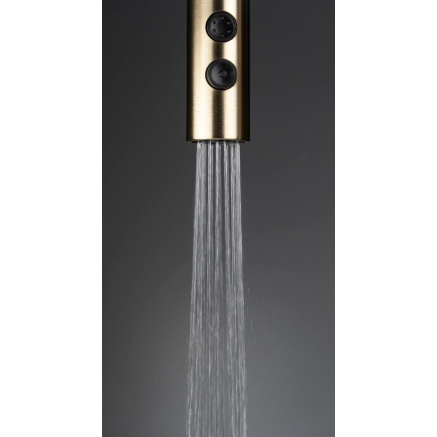 Deante BQO_R72M - Tvättställsblandare med utdragbar spruta OLFATO borstad guld