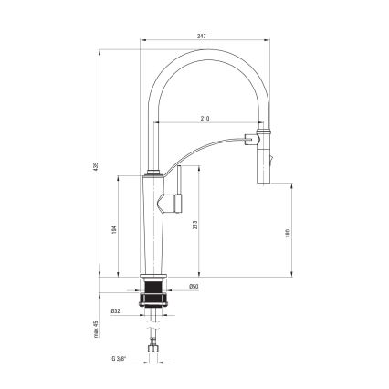 Deante BRC_D72M - Vaskkran med flexibel arm CORDA titan