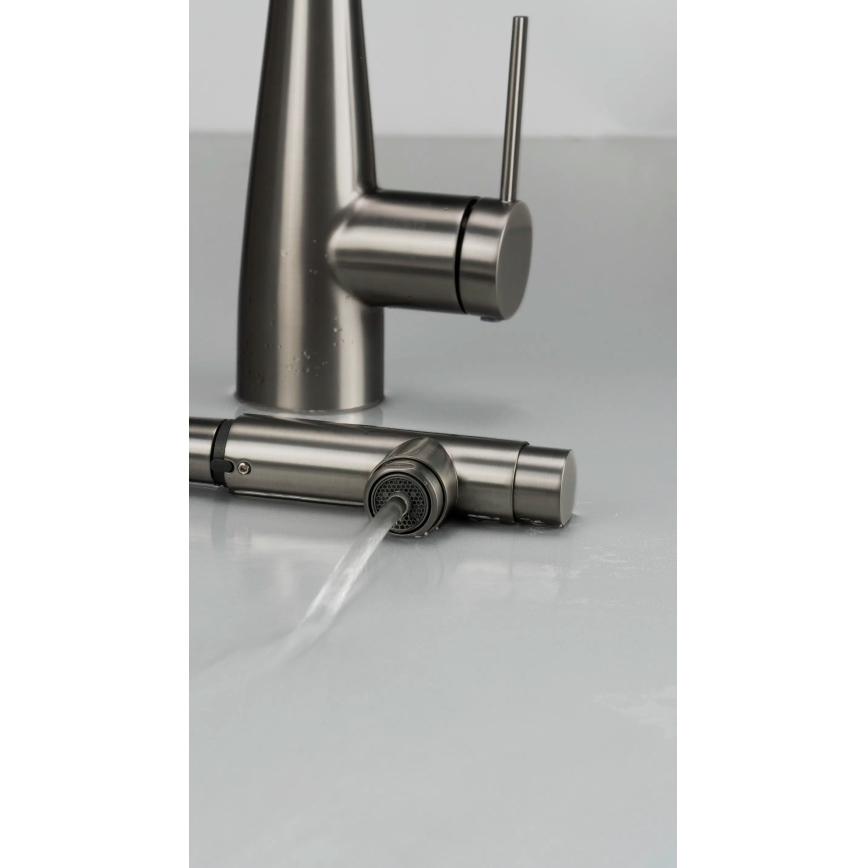 Deante BRE_D75M - Tvättställsblandare med utdragbar spruta ERIDAN titan