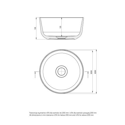Deante CDJ_6U2S - Bänkhängd tvättställ JASMIN Ø 28 cm keramik/vit