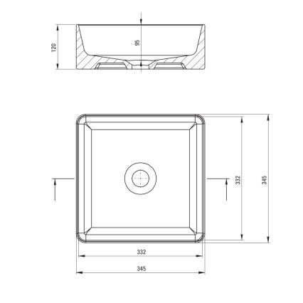 Deante CDJ_6U3S - Tvättställ för bänkskiva JASMIN 34,5x34,5 cm keramik/vit