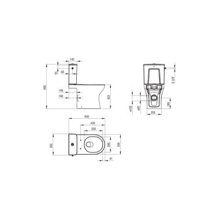 Deante CDJD6RPS - Golvstående WC med sits JASMIN, keramik/vit