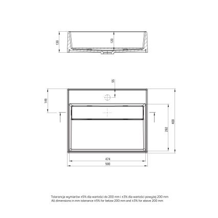 Deante CQR_NU5M - Bänkskiva tvättställ CORREO 40x50 cm granit/svart