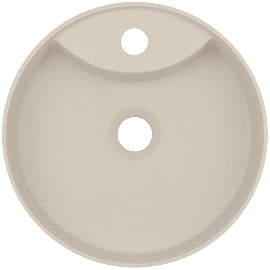 Deante CQS_5U4B - Bänkskiva med handfat och hål för blandare SILIA Ø 36 cm granit/beige