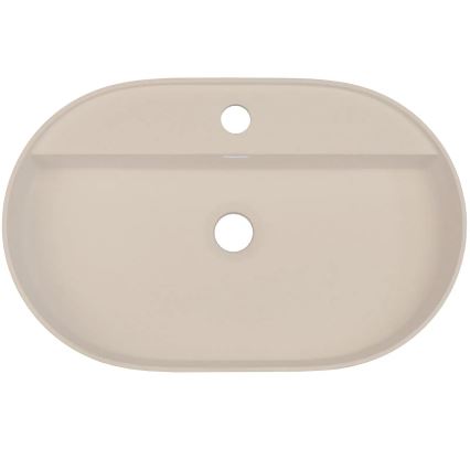 Deante CQS_5U6B - Bänkskiva med tvättställ och hål för blandare SILIA 35x55 cm granit/beige