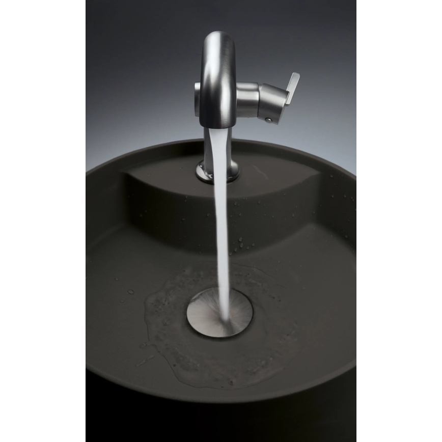 Deante CQS_NU4B - Tvättställ SILIA för bänkskiva med blandarhål Ø 36 cm granit/svart