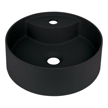 Deante CQS_NU4B - Tvättställ SILIA för bänkskiva med blandarhål Ø 36 cm granit/svart