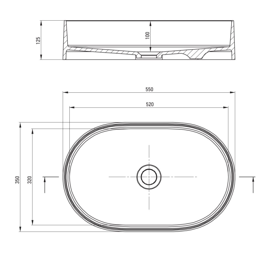 Deante CQS_NU6S - Tvättställ för bänkskiva SILIA 35x55 cm granit/svart