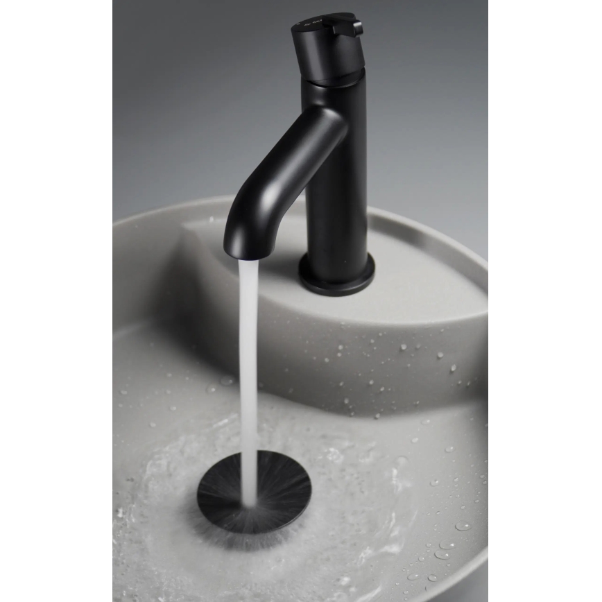 Deante CQS_SU4B - Tvättställ för bänkskiva med hål för blandare SILIA Ø 36 cm granit/metallicgrå