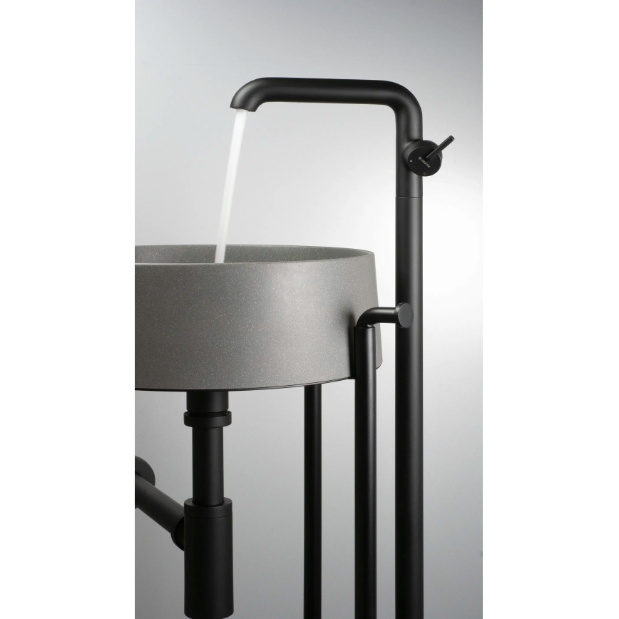 Deante CQS_SU4S - Tvättställ för bänkskiva SILIA Ø 36 cm granit/metallicgrå