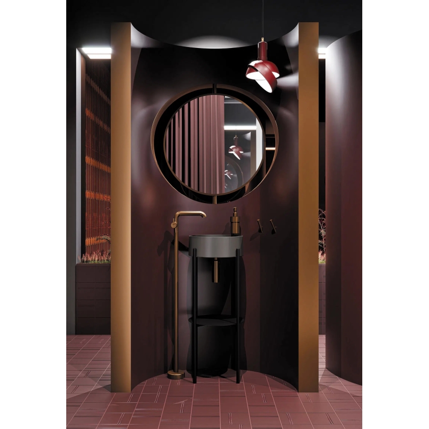 Deante CQS_SU4S - Tvättställ för bänkskiva SILIA Ø 36 cm granit/metallicgrå