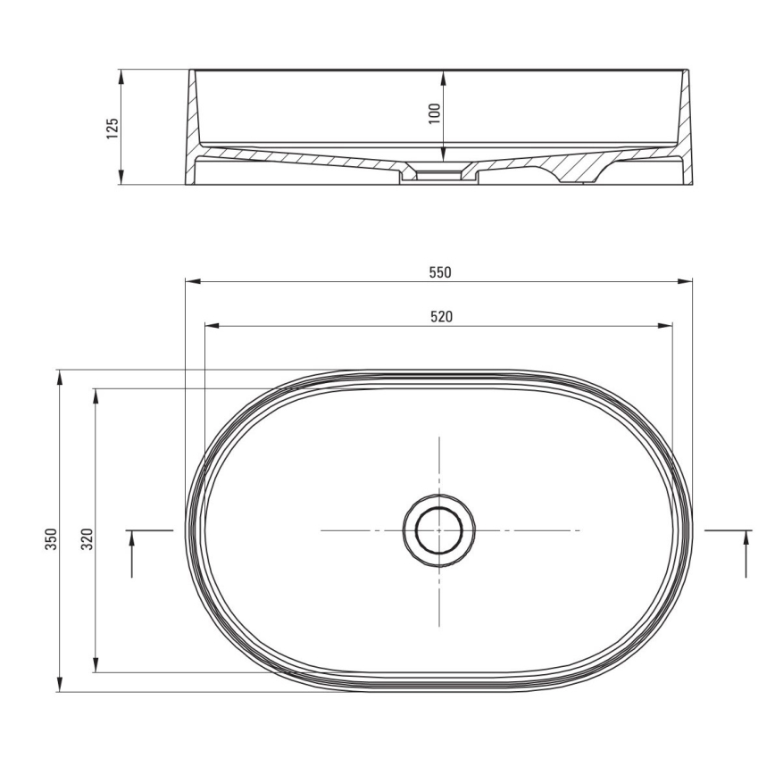 Deante CQS_SU6S - Tvättställ för bänkskiva SILIA 35x55 cm granit/metallisk grå