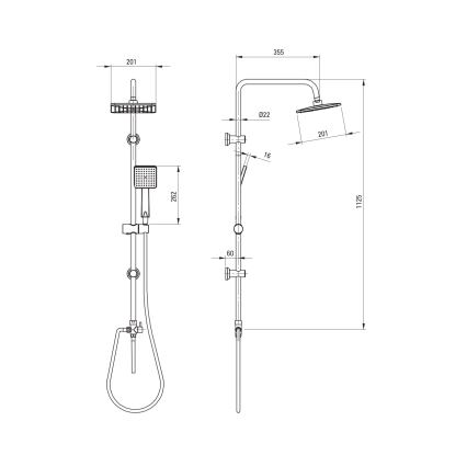 Deante NER_N51K - Duschset BORO svart