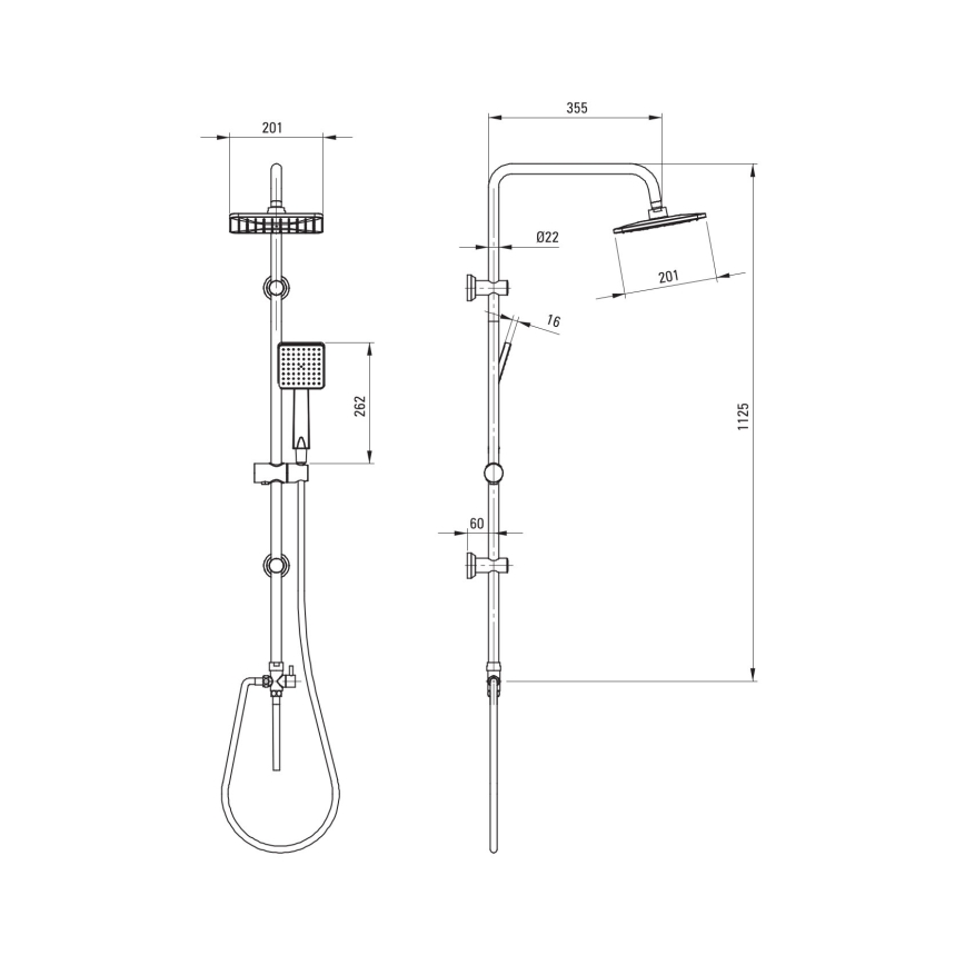 Deante NER_N51K - Duschset BORO svart