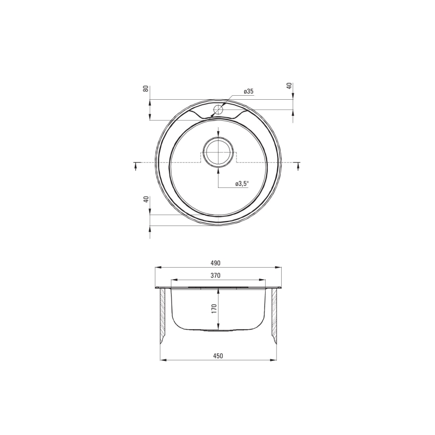Deante ZHC_0813 - Diskho för kök TWIST diameter 49 cm satin
