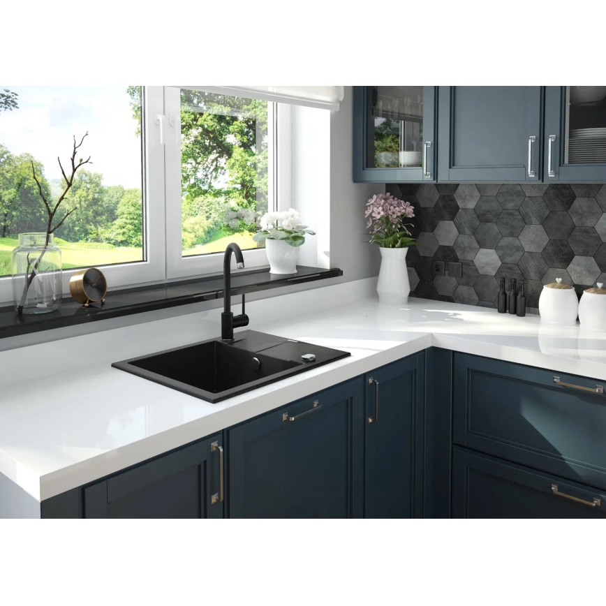 Deante ZQJ_G11A - Diskho för kök EVORA 59x44 cm granit/metallisk grafit