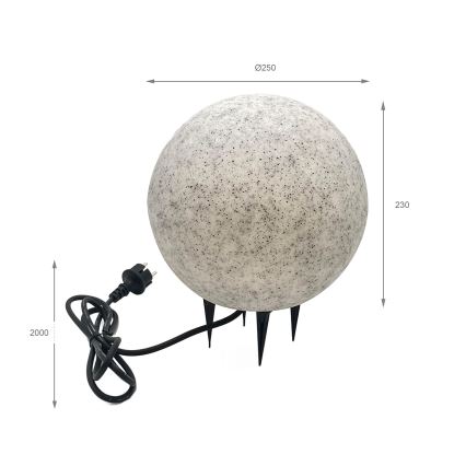Dekorationsarmatur för utomhusbruk LUMISTONE, 1xE27/15W/230V, IP65, Ø 25 cm