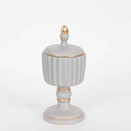 Dekorationsburk 21x9 cm grå/guld