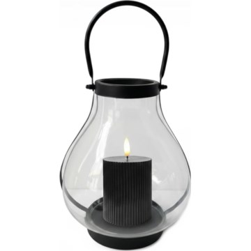 Dekorationslykta GLASSY 25 cm svart