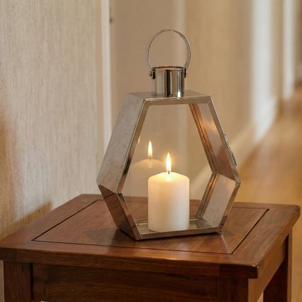 Dekorationslykta PALACE 34 cm, polerad krom