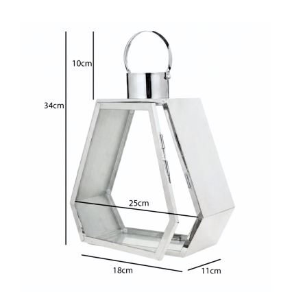 Dekorationslykta PALACE 34 cm, polerad krom