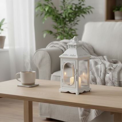 Dekorationslykta ROSEHILL 27,5 cm vit