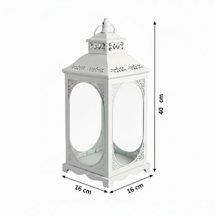 Dekorationslykta ROSEHILL 27,5 cm vit