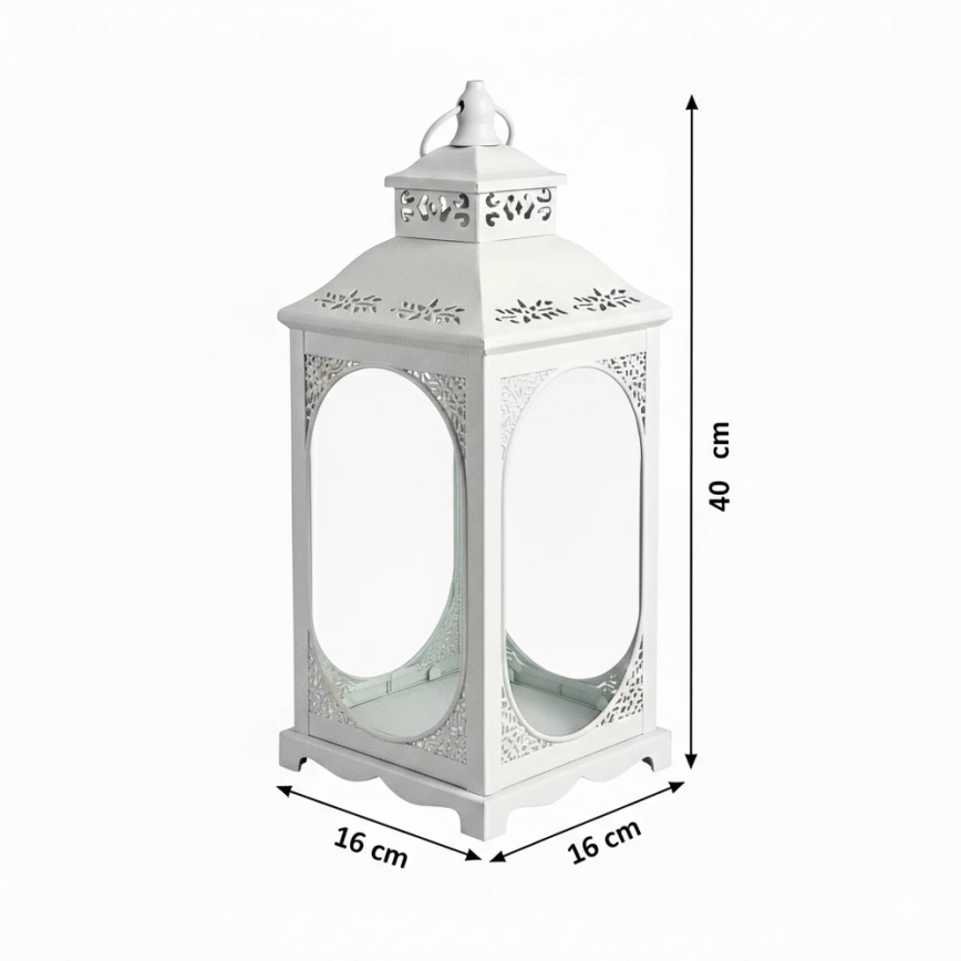 Dekorationslykta ROSEHILL 27,5 cm vit