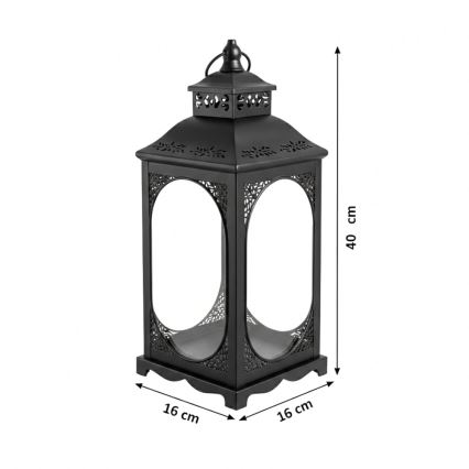 Dekorationslykta ROSEHILL 40 cm svart