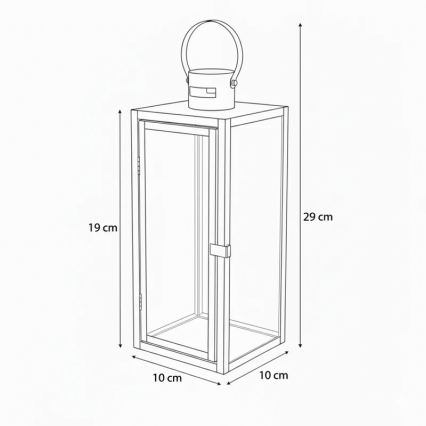 Dekorationslykta TOWER 29 cm, polerad krom