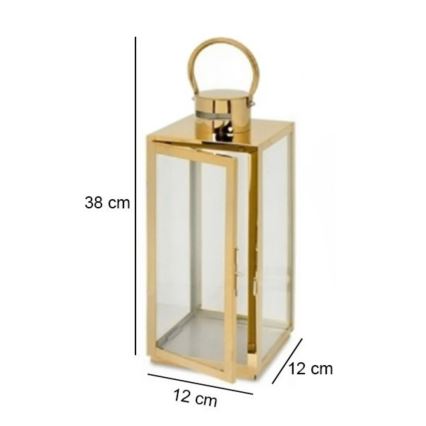 Dekorationslykta TOWER 38 cm, guldfärgad